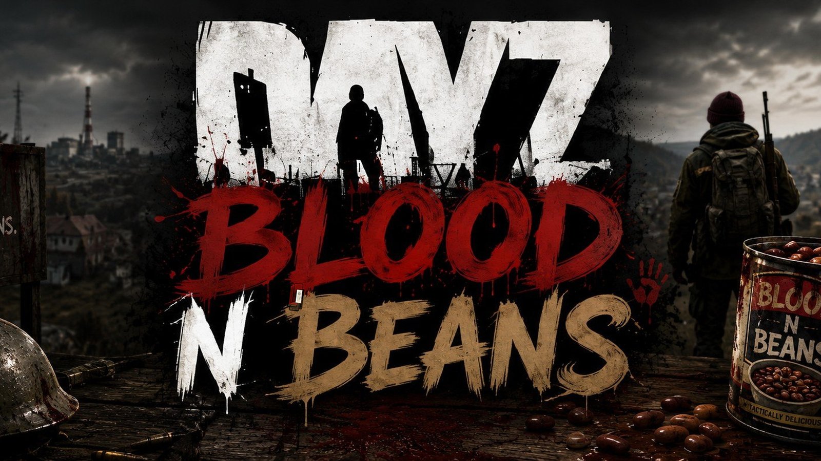 BLOOD N' BEANS widescreen DayZ-style invite splash artwork